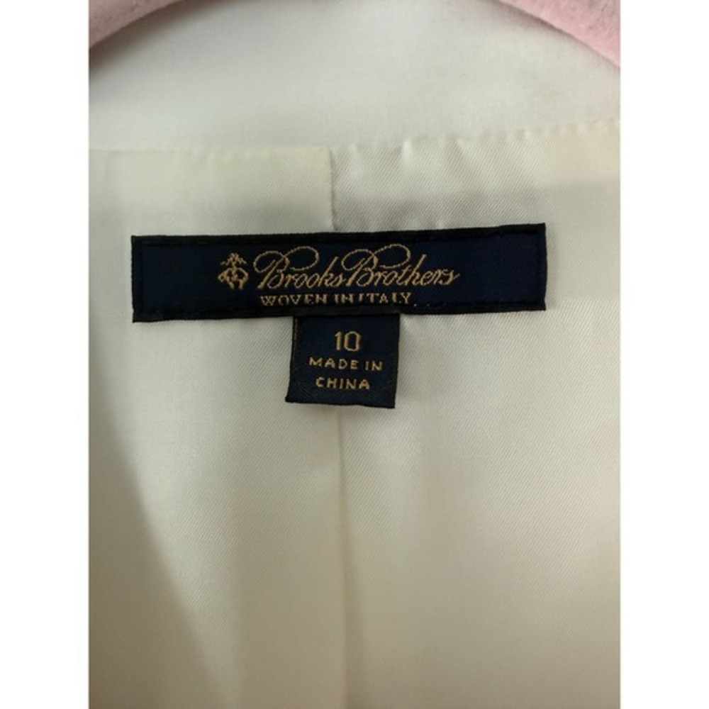 Brooks Brothers Ivory Double Breasted Blazer Size 10 Italian Fabric Stretch - Picture 3 of 10